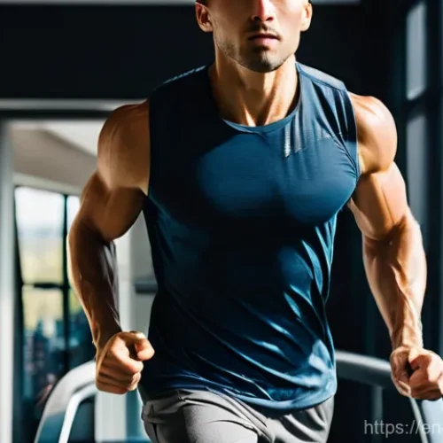 Home 24 수동형 러닝머신의 특징과 사용법 - **Prompt:** A fit male runner, mid-20s, with short, neat hair, demonstrating perfect running form on...