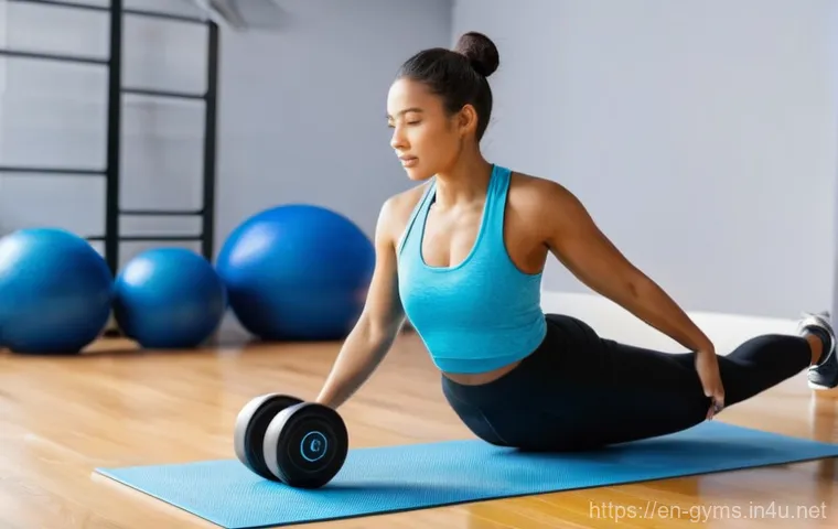 코어 강화 기구 아브 휠 고르는 법 - **Prompt 1: "Focused Beginner with Double Ab Wheel"**
A young adult (20s-30s), ethnically divers...